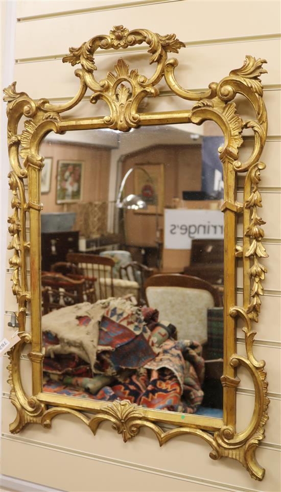 A 19th century giltwood wall mirror 89 x 63cm